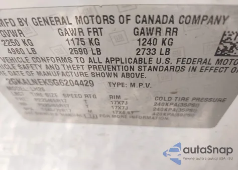 2016 GMC Terrain Sle-2 from USA, damaged, VIN 2GKALNEK5G6204429